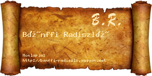 Bánffi Radiszló névjegykártya